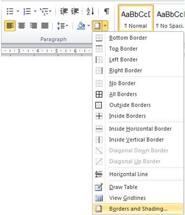 MS Word: Kẻ khung & Tô màu nền Sử dụng Ribbon Home Paragraph Chọn vùng văn bản muốn kẻ khung hoặc tô nền
