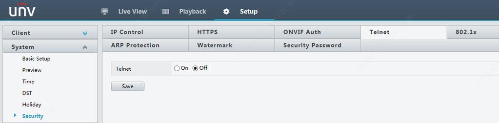 An ninh mạng ONVIF Auth & Telnet Chú ý: Nếu bật tính năng này, nó sẽ yêu cầu nhập tên người