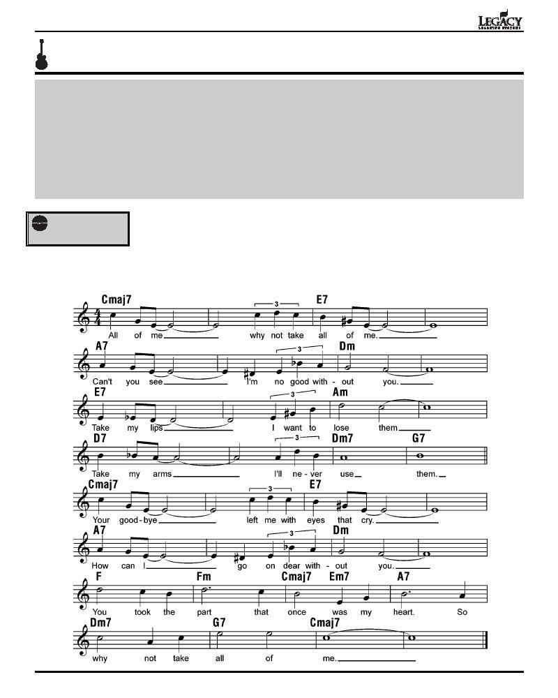 CHƯƠNG 8 96 Jazz Ghi chú Chương 8 Thức hành các kiểu maj7, m7 và 9. (trang 93-94) Thực hành ví dụ về giai điệu hợp âm ở trong sách. Cố gắng thêm vào giai điệu những hợp âm.