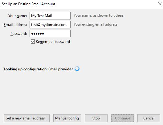 Nhập vào tên, địa chỉ email và password được cấp, sau đó click nút Continue -