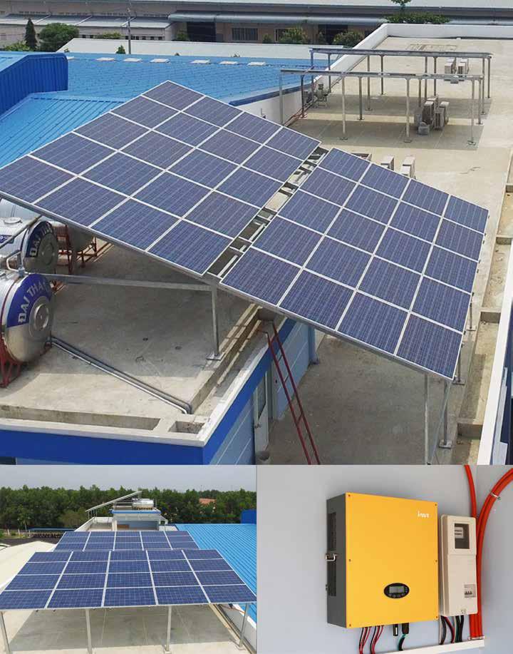 Hệ thống điện năng lượng mặt trời hòa lưới 20 kw tại Công ty may Bando Vina Lợi