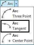 Các bước thao tác: Bước 1: Nhấp chọn biểu tượng trên thanh Draw. Bước 2: Chọn các đối tượng (ở phía gần điểm A) mà cung tròn cần tiếp xúc.