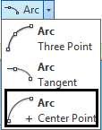 Các bước thao tác: Bước 1: Nhấp chọn biểu tượng tắt A trên bàn phím rồi Enter. Bước 2: Chọn điểm thứ nhất làm tâm cung tròn.