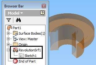 Bar sẽ xuất hiện thư mục Revolution1 khi tạo khối đặc