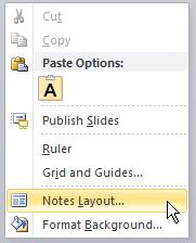 In Notes Page không có hình slide thu nhỏ bên trên 5.