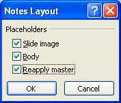 chế độ màn hình Notes Page Nhấp phải chuột trong vùng trống trong trang Notes và