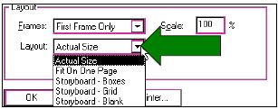 1. Chọn trình đơn File > Page Setup (trong Windows) Hoặc File > Print Margins (trong Macintosh). 2. Thiết lập vị trí trang in. Chọn tùy chọn Center để in frame ra chính giữa trang. 3.