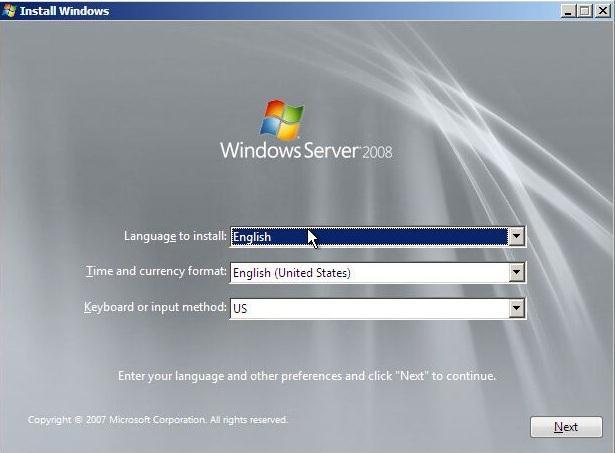 2.2 CÁCH 2: SỬ DỤNG ĐĨA WINDOWS SERVER 2008 Bước 1: Bỏ đĩa cài đặt Windows Server vào máy