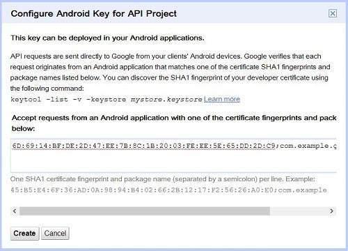 Bây giờ sao chép API key đã được cung cấp cho bạn bởi Android, bởi vì bạn phải dán nó trong manifest file. Xác định các thiết lập Android Manifest Bước cuối cùng là thêm API key vào ứng dụng.