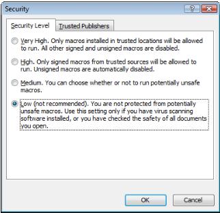 THIẾT LẬP BAN ĐẦU Đối với MS PP 2003, Từ menu Tools, chọn Macro, chọn Security Trong tab Security Level chọn mức Medium hoặc Low (tôi thường chọn Low để cho phép tất cả các Macro) Đối với MS PP