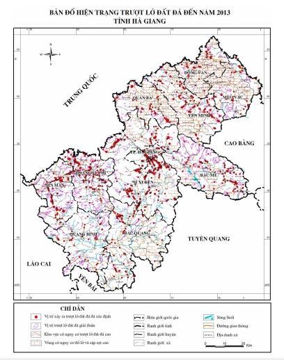 landslide risk map for 14 provinces in