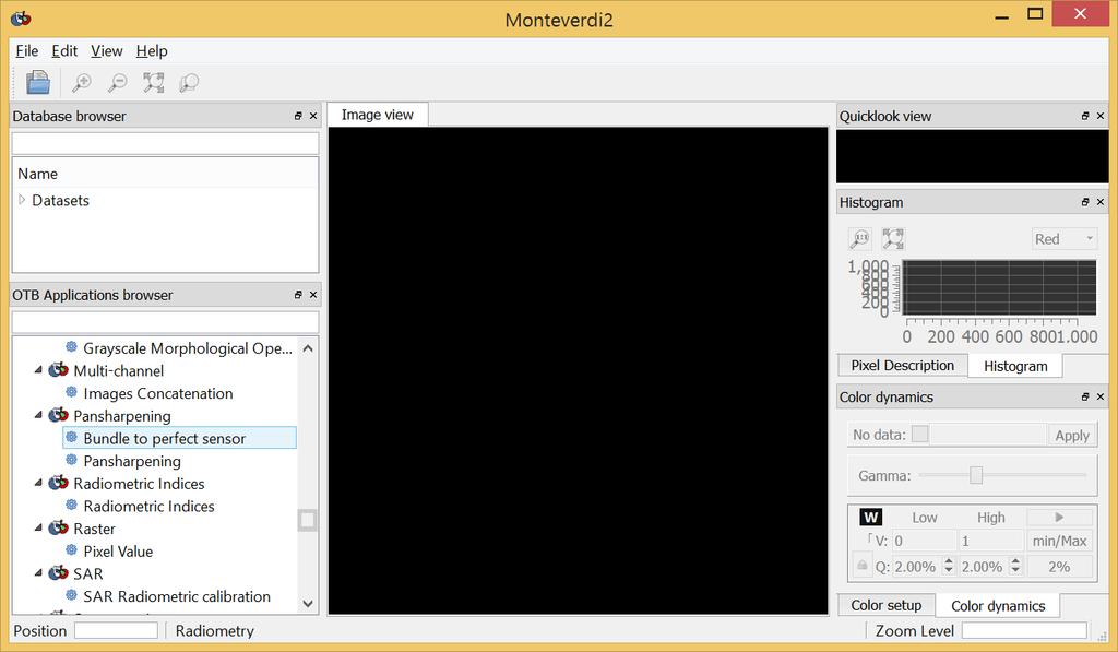 Tăng độ phân giải ảnh bằng Monteverdi- Mở phần mềm Monteverdi- và hiển thị phần OTB Application browser nếu chưa có.