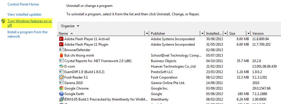 5. Hướng dẫn cài đặt IIS (Window7) B1: Vào menu Start Control panel Programs and